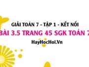 Bài 3.5 SGK Toán 7 tập 1 Kết nối tri thức
